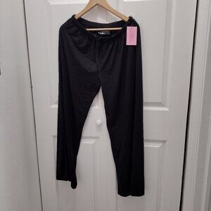 Suzette Collection L Black Pull On Pants NWT Stretch Elastic Waist Lounge